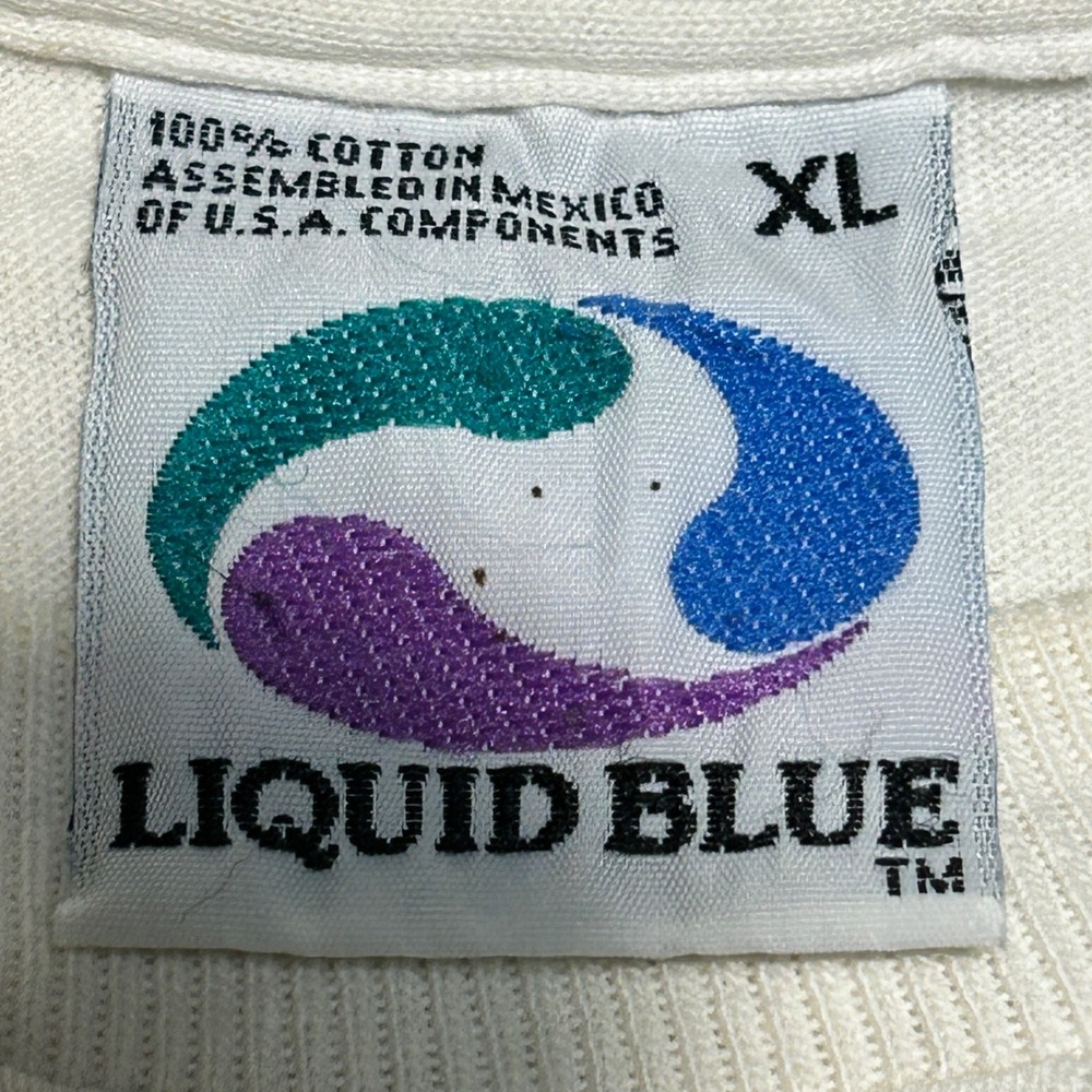 Vintage 1999 Grateful Dead Liquid Blue Rasta Bear Tie Dye T-Shirt XL 90s Tee - Picture 2 of 7